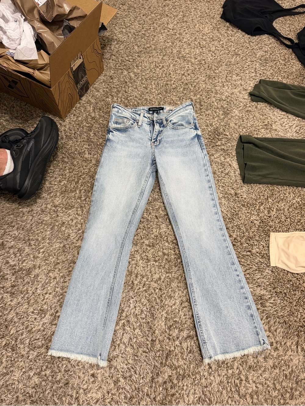 BCBGMaxAzria Light Wash Flare Jeans